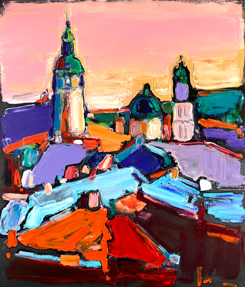 Lviv. 70x60 cm, oil on canvas, 2023.