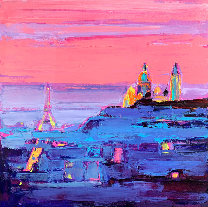 Paris. 70x70 cm, oil on canvas, 2020.