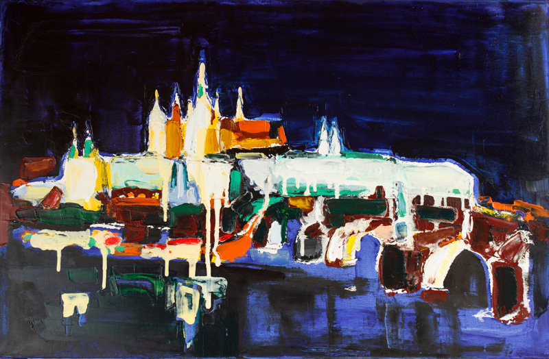 Praha. 65x100 cm, oil on canvas, 2020.