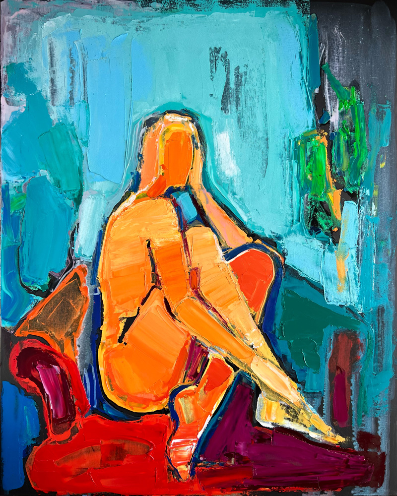 100x80 cm, oil on canvas, texture paste, 2022.