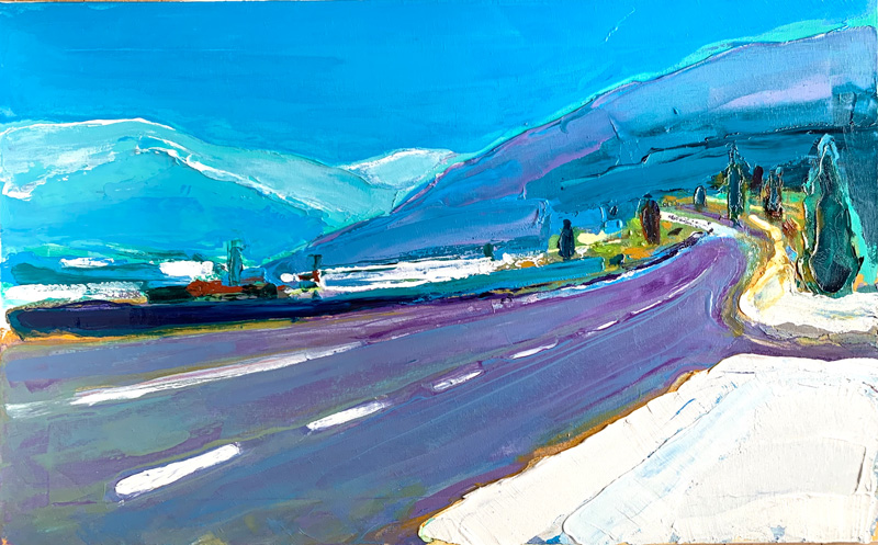 Дорогою в гори. 50x80 cm, олія, полотно, 2021.