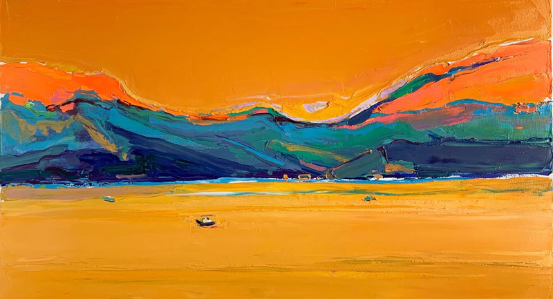 Коло води. 50x90 cm, олія, полотно, 2020.