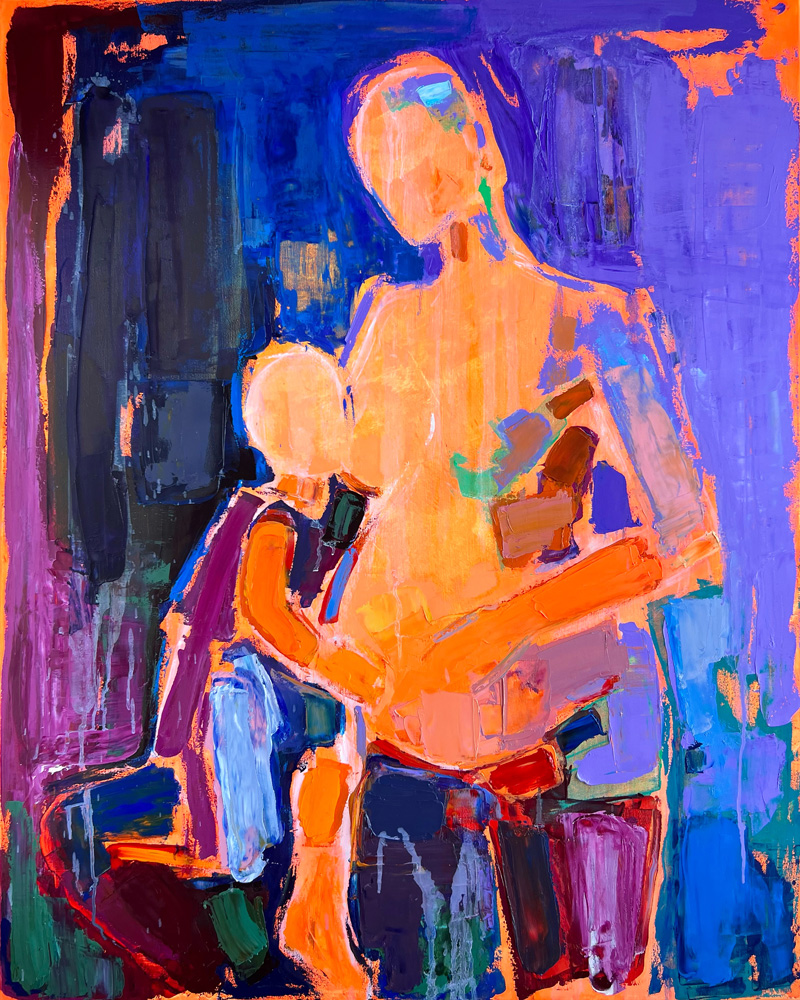 Материнство III. 100x80 cm, олія, полотно, 2022. ПРОДАНА.