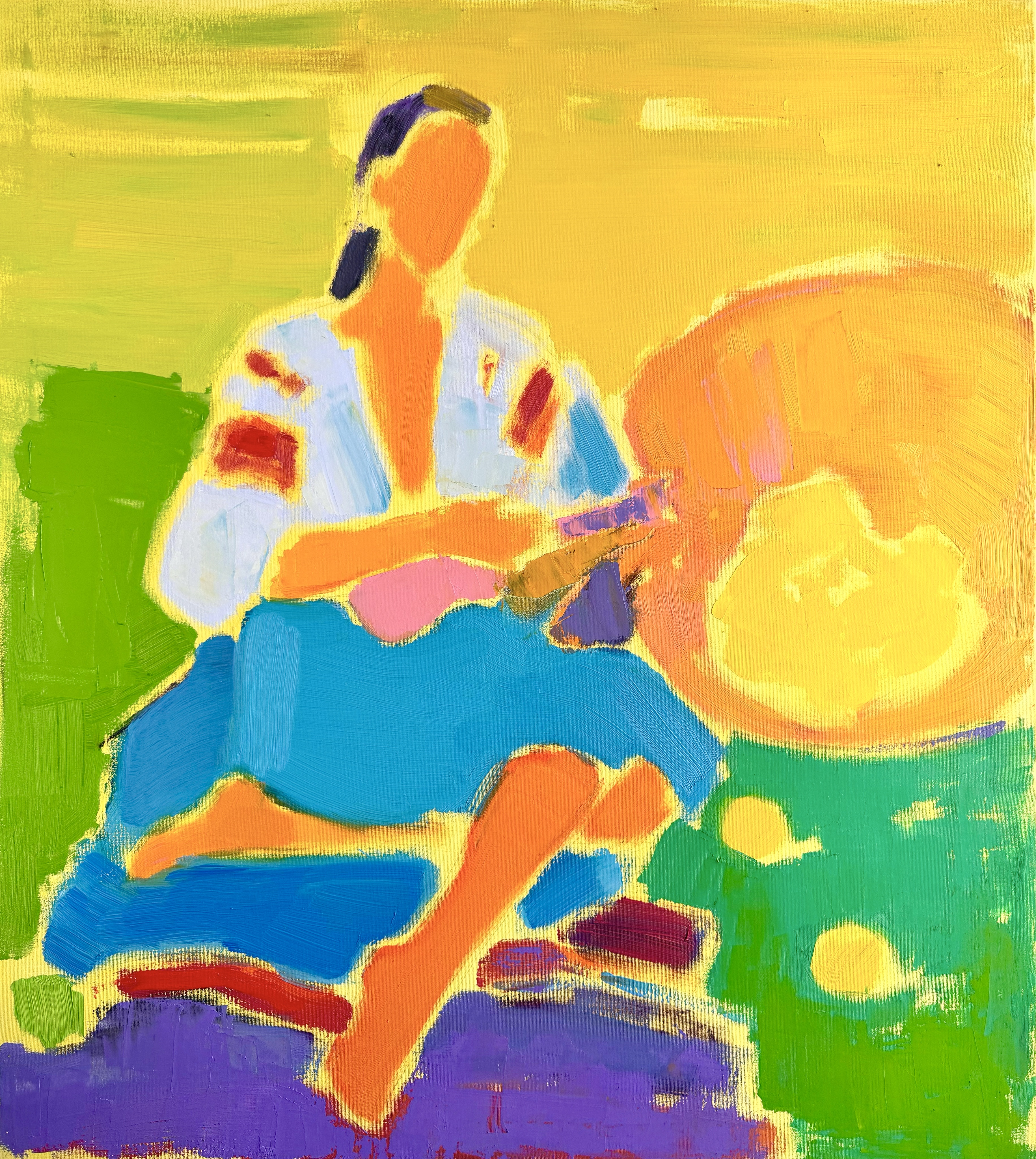 A musician  95х85 cm, oil on canvas, 2024. 900$