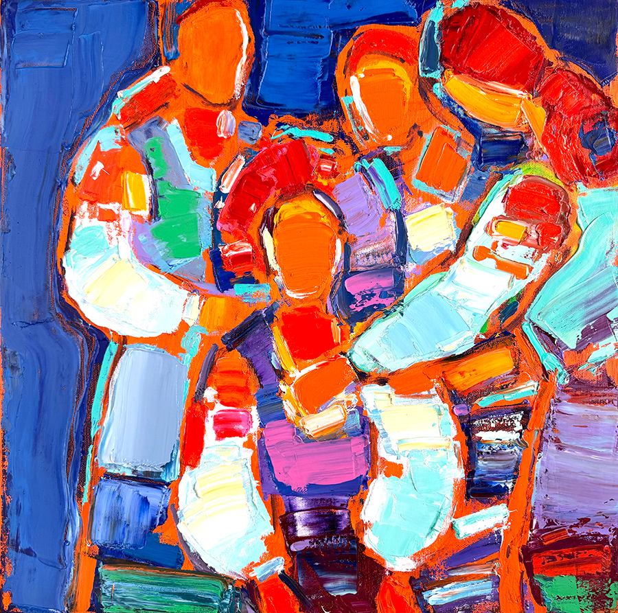 Hutsul wedding,  XIII 50х50 cm, oil on canvas, 2024. SOLD