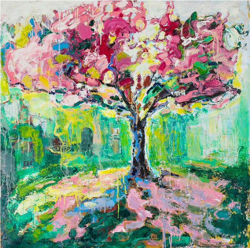 Sakura.100x100 cm, oil on canvas, 2019. 700$